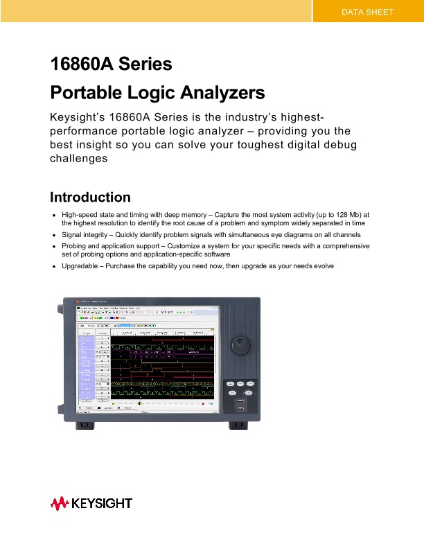 16860A Series Portable Logic Analyzers | Keysight